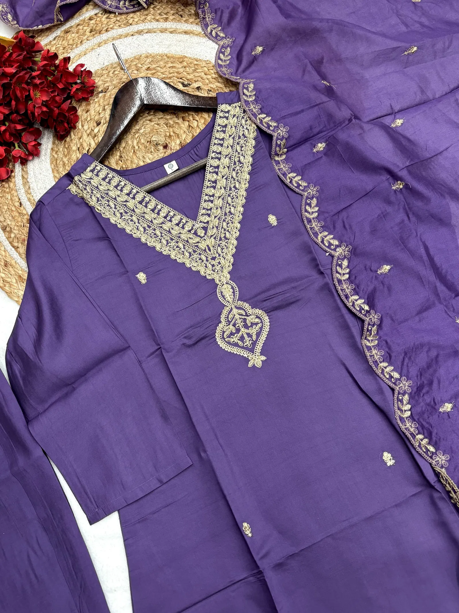 KF 106 Kalaai Viscose Chanderi Embroidery Kurti With Bottom Dupatta Orders In India